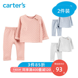 Carters儿童春装套装宝宝衣服上衣裤子保暖两件套秋款套装127H453