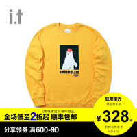 it :CHOCOOLATE男装圆领卫衣秋季休闲潮流宽松套头印花3106XDD