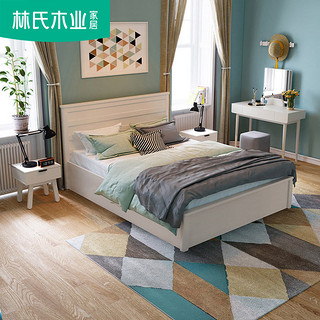 北欧风卧室板式床1.5m组合简约现代1.8米双人床家具DT2A
