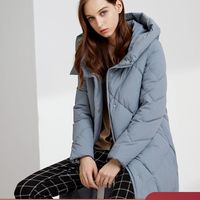 波司登新品长款过膝连帽保暖休闲羽绒服商务外套女冬B90141526DS