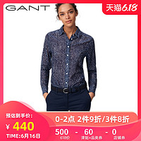 GANT/甘特夏季女装余容花印花八字领长袖衬衫4320040