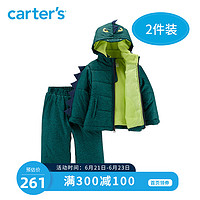 Carters男童加厚连帽外套裤子儿童秋冬套装男宝宝滑雪服CL2188S8