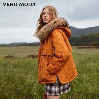 Vero Moda可拆卸貉子毛连帽加厚羽绒服|319123501