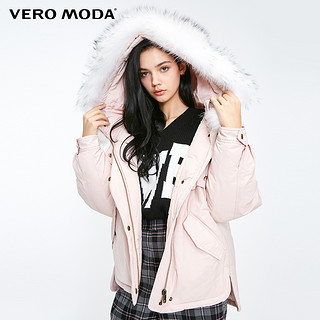 Vero Moda可拆卸貉子毛连帽加厚羽绒服|319123501