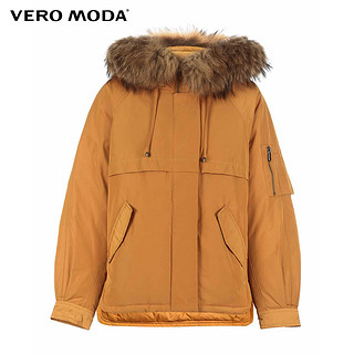 Vero Moda可拆卸貉子毛连帽加厚羽绒服|319123501