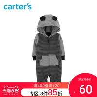 Carters新款婴儿连体衣新生儿纯棉长袖连帽哈衣爬服15966210