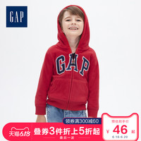 Gap男幼童时尚连帽拉链卫衣474678 儿童LOGO休闲上衣潮流外套