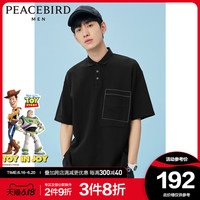 太平鸟男装 玩具总动员系列男生时尚宽松阔版Polo衫翻领短袖T恤潮