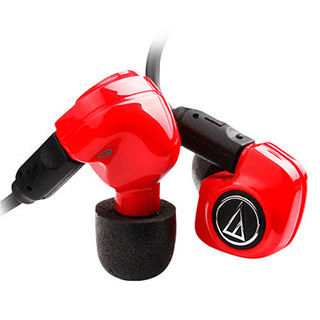audio-technica 铁三角 ATH-IM70 入耳式挂耳式动圈有线监听耳机 红色 3.5mm
