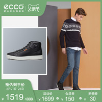 ECCO爱步休闲高帮板鞋男 复古系带牛皮鞋子男潮鞋 柔酷7号430024