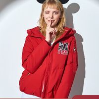 波司登羽绒服女短款迪士尼系列联名米奇印花时尚外套B80142104D