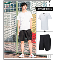 361°361运动套装男春夏运动服两件套跑步健身透气短袖T恤速干五分裤男