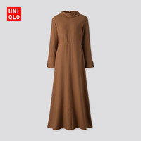 女装 法兰绒喇叭长连衣裙(长袖) 420527 优衣库UNIQLO
