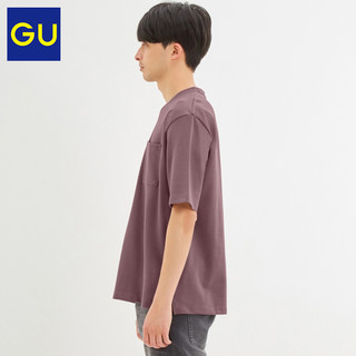 GU极优男装圆领T恤(5分袖)2020春季新款时尚多色休闲上衣男321625