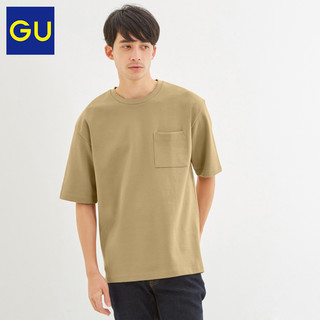 GU极优男装圆领T恤(5分袖)2020春季新款时尚多色休闲上衣男321625