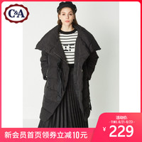 西雅衣家 C&A斜襟系带棉衣女 冬大翻领廓形保暖面包服CA200198855