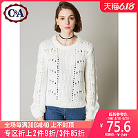 C&A马海毛圆领套头温柔毛衣女 秋冬款针织罩衫CA200212283-W0