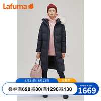 Lafuma 乐飞叶 户外冬季长款过膝时尚毛领保暖羽绒服女LFJU8D424