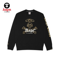 Aape男装秋冬烫金银色迷彩猿颜xbone字母印花加绒圆领卫衣3450XXB