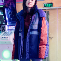 雪中飞 SNOWFLYING 2020秋冬新款拼接运动工装羽绒服短款学生男女同款派克服潮