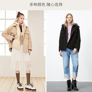 ONLY2019年新款两件套短款宽松羊毛呢子大衣外套女|11934T507