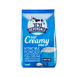 德运（Devondale）澳洲原装进口全脂成人奶粉 调制乳粉 1KG袋装 进口超市