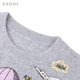 ERDOS 秋冬刘雯同款绣贴装饰女羊绒衫