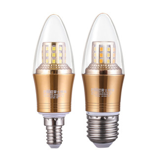 雷士 NVC   Lighting照明led灯泡e27e14螺口灯泡家用超亮节能三色变光蜡烛泡尖泡