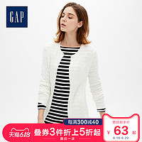 Gap女装圆领长袖毛衣春435664-1 E 简约纯色柔软舒适针织开衫