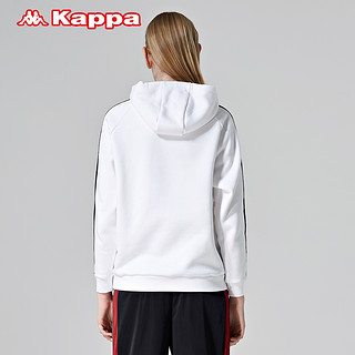 Kappa卡帕串标女运动卫衣加绒休闲长袖套头帽衫堆领外套背靠背