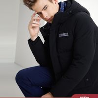 波司登男羽绒服中长款新款青年连帽简约冬季保暖外套B90141539DS