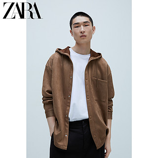 ZARA 新款 男装 宽松落肩绒面质感效果夹克外套 08574425707