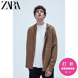 ZARA 新款 男装 宽松落肩绒面质感效果夹克外套 08574425707