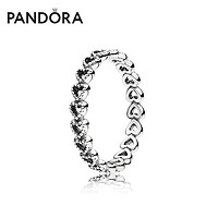 Pandora潘多拉心心相连925银戒指190980情侣对戒浪漫送女友礼物 *3件