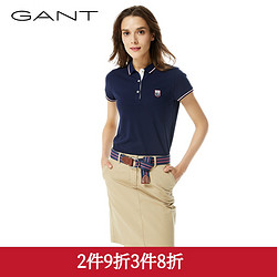 GANT/甘特女士夏勒芒盾牌织标贴绣短袖T恤polo衫18S4201232