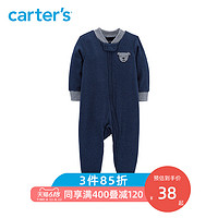 Carters春季新款衣服男童长袖连体衣新生儿包屁衣男宝爬服115G562