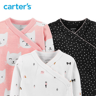 Carters婴儿衣服春秋套装连体衣爬服新生儿长袖哈衣包屁衣三件套