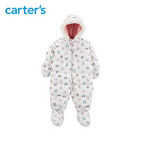 Carters婴儿加绒羽绒服秋冬羽绒外套外出服女宝宝连体衣CL218H37