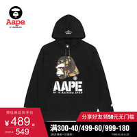 Aape男装秋冬迷彩猿颜字母印花连帽加绒卫衣3487XXB