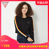 GUESS女士倒三角LOGO时尚短款卫衣-Q90Q02R8UO0