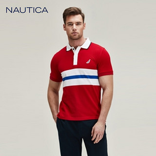 NAUTICA/诺帝卡男装男士夏季撞色翻领短袖T恤POLO衫男KM8305