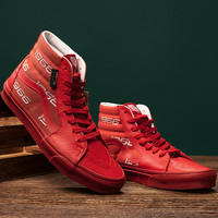Vans范斯 经典系列 SK8-Hi板鞋 高帮Cordura男女红色官方正品