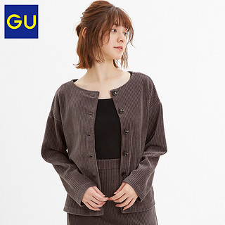 GU极优女装丝绒套头衫(正反两穿)2019秋冬新款时尚休闲外套318935