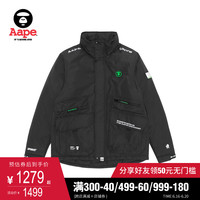 Aape男装秋冬荧光色猿颜徽章字母印花多口袋中领夹克外套7319XXD
