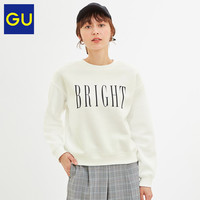 GU极优女装印花套头卫衣2020春季新款时尚休闲薄绒上衣百搭322993