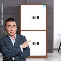 中伟电子保密柜文件柜档案柜保险柜双保险密码柜电子锁咖色通双节带暗抽加厚款