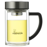 HEENOOR 希诺 玻璃杯双层便携家用茶杯子带手柄过滤网商务办公水杯XN-9320 290ml