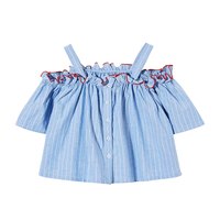 Mini Peace 太平鸟童装 F2CF92A71 女童一字肩吊带上衣
