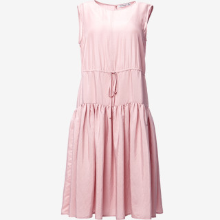 moonbasa梦芭莎女装桔梗连衣裙黑色收腰无袖百褶裙连体裙显瘦