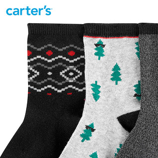 Carter's 孩特 Carters新生儿童袜子3双装宝宝春秋纯棉长筒印花彩色袜CR04652